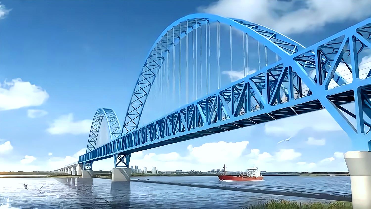 南沙钢铁路西江特大桥跨小榄水道钢管拱桥